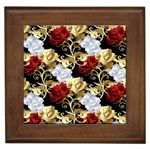 Roses Seamless Pattern Floral Framed Tile