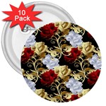 Roses Seamless Pattern Floral 3  Buttons (10 pack) 