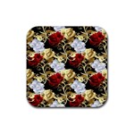 Roses Seamless Pattern Floral Rubber Coaster (Square)