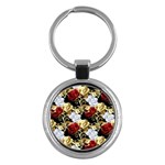 Roses Seamless Pattern Floral Key Chain (Round)