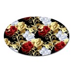 Roses Seamless Pattern Floral Oval Magnet