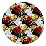 Roses Seamless Pattern Floral Magnet 5  (Round)