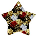 Roses Seamless Pattern Floral Star Ornament (Two Sides)