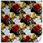 Roses Seamless Pattern Floral Canvas 12  x 12 