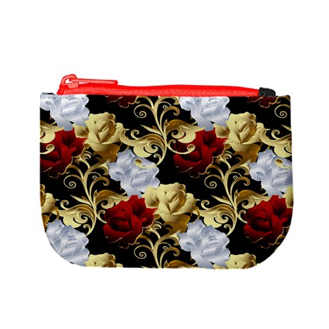 Roses Seamless Pattern Floral Mini Coin Purse from ArtsNow.com Front