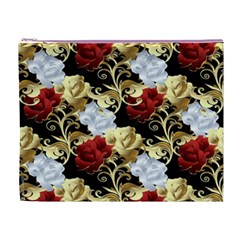 Roses Seamless Pattern Floral Cosmetic Bag (XL) from ArtsNow.com Front