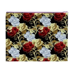 Roses Seamless Pattern Floral Cosmetic Bag (XL) from ArtsNow.com Back