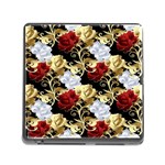 Roses Seamless Pattern Floral Memory Card Reader (Square 5 Slot)