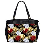 Roses Seamless Pattern Floral Oversize Office Handbag (2 Sides)