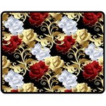 Roses Seamless Pattern Floral Fleece Blanket (Medium)