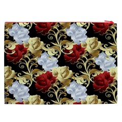 Roses Seamless Pattern Floral Cosmetic Bag (XXL) from ArtsNow.com Back