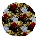 Roses Seamless Pattern Floral Large 18  Premium Round Cushions