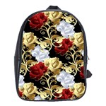 Roses Seamless Pattern Floral School Bag (XL)