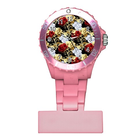 Roses Seamless Pattern Floral Plastic Nurses Watch from ArtsNow.com Front