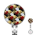 Roses Seamless Pattern Floral Stainless Steel Nurses Watch