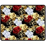 Roses Seamless Pattern Floral Two Sides Fleece Blanket (Medium)