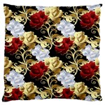 Roses Seamless Pattern Floral Standard Premium Plush Fleece Cushion Case (Two Sides)