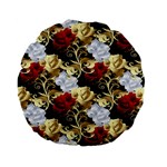 Roses Seamless Pattern Floral Standard 15  Premium Flano Round Cushions