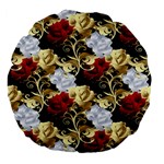 Roses Seamless Pattern Floral Large 18  Premium Flano Round Cushions