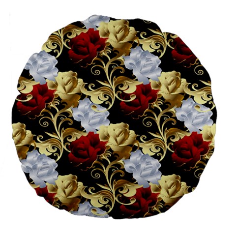 Roses Seamless Pattern Floral Large 18  Premium Flano Round Cushions from ArtsNow.com Back