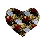 Roses Seamless Pattern Floral Standard 16  Premium Flano Heart Shape Cushions