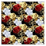 Roses Seamless Pattern Floral Square Satin Scarf (36  x 36 )