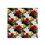 Roses Seamless Pattern Floral Satin Bandana Scarf 22  x 22 