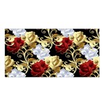 Roses Seamless Pattern Floral Satin Shawl 45  x 80 