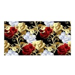 Roses Seamless Pattern Floral Satin Wrap 35  x 70 