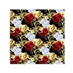 Roses Seamless Pattern Floral Square Satin Scarf (30  x 30 )