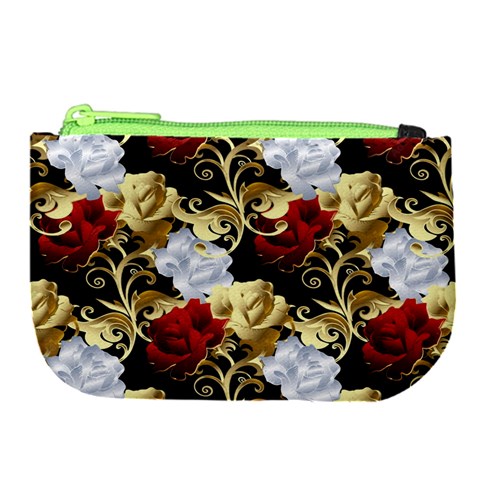 Roses Seamless Pattern Floral Large Coin Purse from ArtsNow.com Front