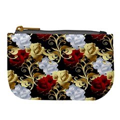 Roses Seamless Pattern Floral Large Coin Purse from ArtsNow.com Front