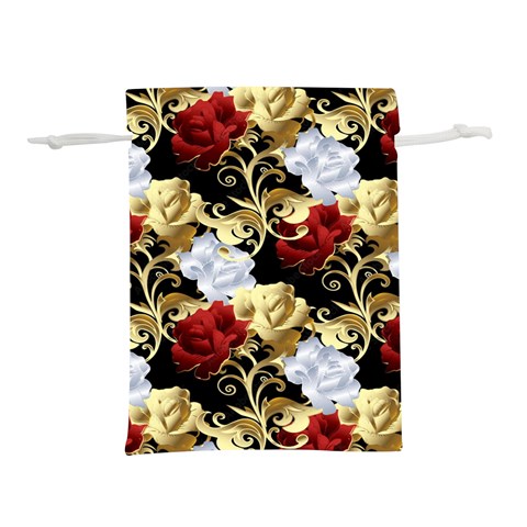 Roses Seamless Pattern Floral Lightweight Drawstring Pouch (M) from ArtsNow.com Back