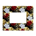 Roses Seamless Pattern Floral White Tabletop Photo Frame 4 x6 