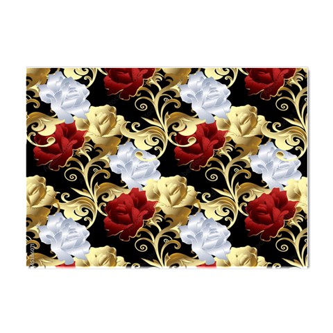 Roses Seamless Pattern Floral Crystal Sticker (A4) from ArtsNow.com Front