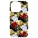 Roses Seamless Pattern Floral iPhone 14 Pro Black UV Print Case