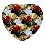 Roses Seamless Pattern Floral Heart Glass Fridge Magnet (4 pack)