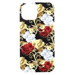 Roses Seamless Pattern Floral iPhone 15 Black UV Print PC Hardshell Case