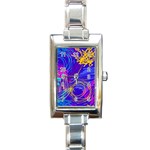 Seamless Vintage Pattern Retro 80s Or 90s Style Abstract Rectangle Italian Charm Watch