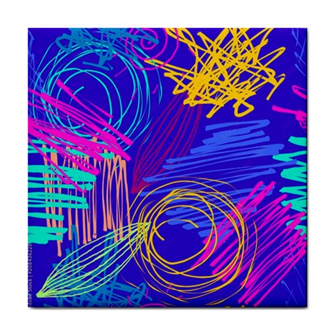 Seamless Vintage Pattern Retro 80s Or 90s Style Abstract Tile Coaster from ArtsNow.com Front