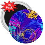 Seamless Vintage Pattern Retro 80s Or 90s Style Abstract 3  Magnets (10 pack) 