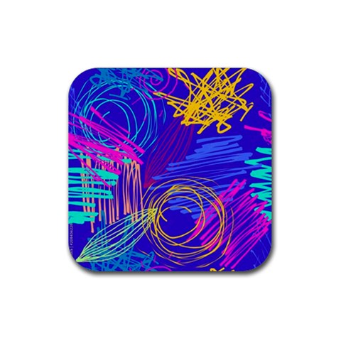 Seamless Vintage Pattern Retro 80s Or 90s Style Abstract Rubber Coaster (Square) from ArtsNow.com Front