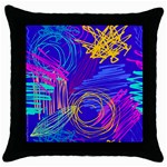 Seamless Vintage Pattern Retro 80s Or 90s Style Abstract Throw Pillow Case (Black)