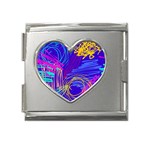 Seamless Vintage Pattern Retro 80s Or 90s Style Abstract Mega Link Heart Italian Charm (18mm)