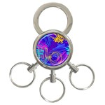 Seamless Vintage Pattern Retro 80s Or 90s Style Abstract 3-Ring Key Chain