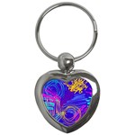 Seamless Vintage Pattern Retro 80s Or 90s Style Abstract Key Chain (Heart)