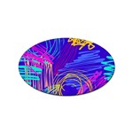 Seamless Vintage Pattern Retro 80s Or 90s Style Abstract Sticker (Oval)