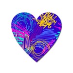 Seamless Vintage Pattern Retro 80s Or 90s Style Abstract Heart Magnet