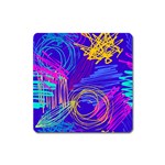 Seamless Vintage Pattern Retro 80s Or 90s Style Abstract Square Magnet