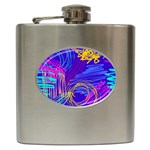 Seamless Vintage Pattern Retro 80s Or 90s Style Abstract Hip Flask (6 oz)